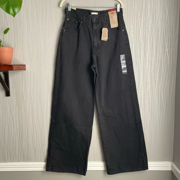 Levi’s Women’s High Rise Cinch Baggy Jeans - Black Wash Size 28 X 31 NWT - Picture 7 of 16